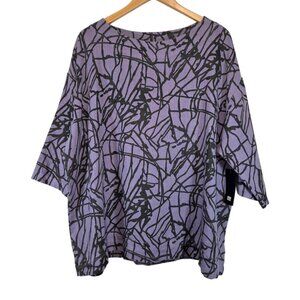 NWT bryn Walker Purple Linen Tunic in Nett Print